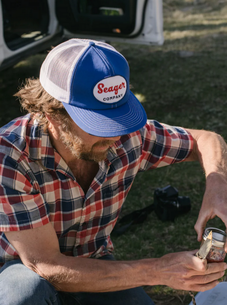 Seager Big Boy Trucker Snapback Hat Blue