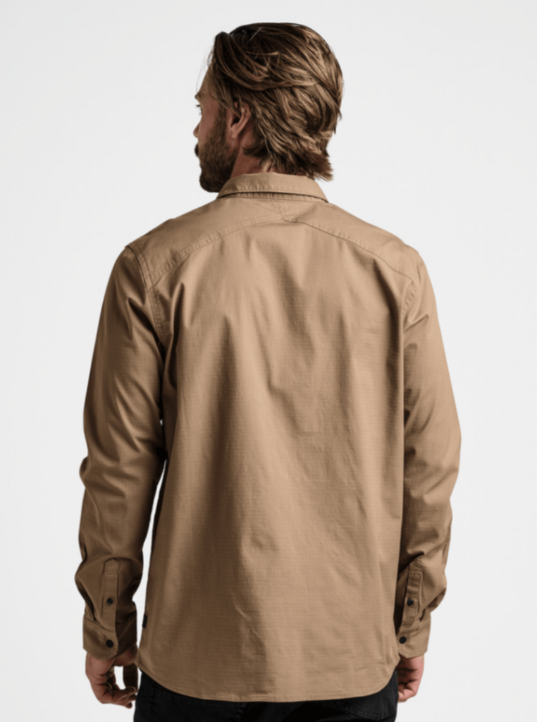 Roark Campover Button Up Shirt Khaki