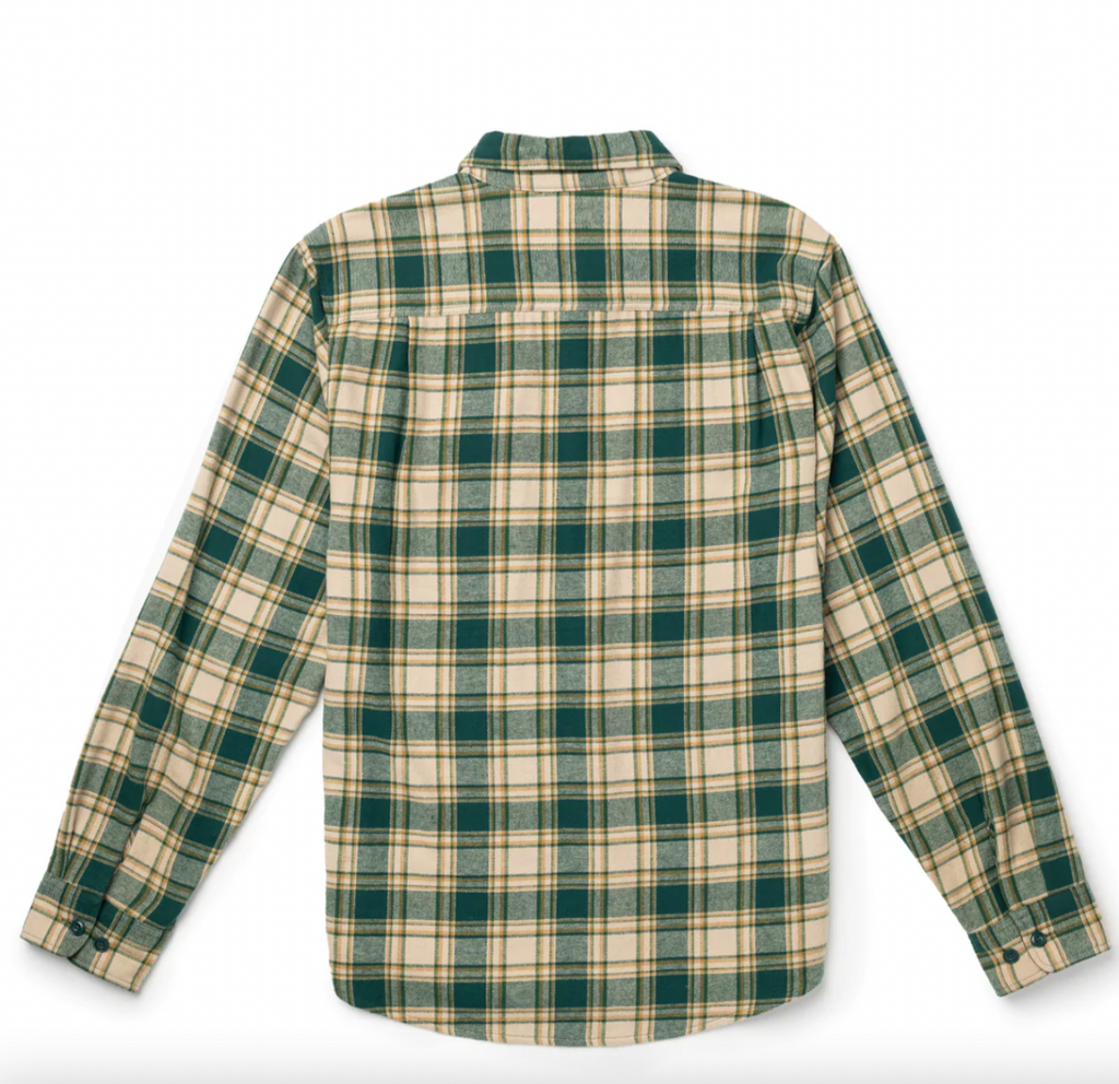 Seager Calico Long Sleeve Flannel Shirt Cream/Forest