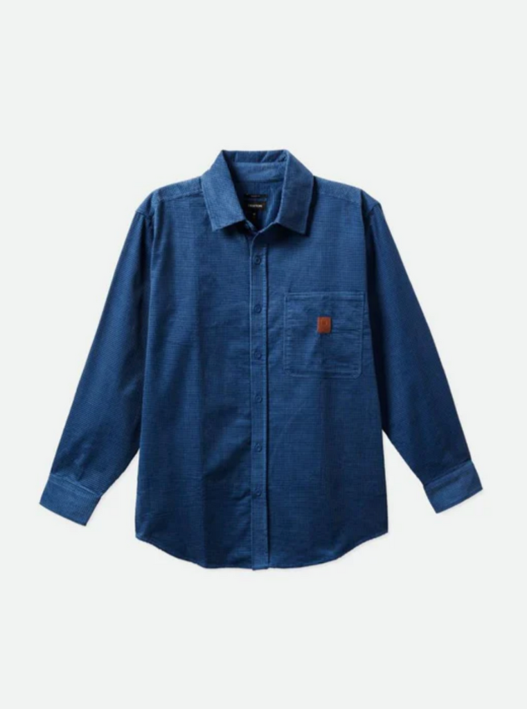 Brixton Porter Long Sleeve Waffle Corduroy Joe Blue